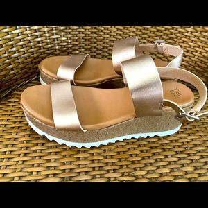 Rose gold platform sandals